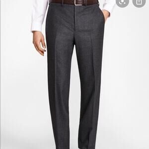 NWOT BROOKS BROTHERS Pant Men 36x30 Grey Wool Madison 4 Pockets Zip